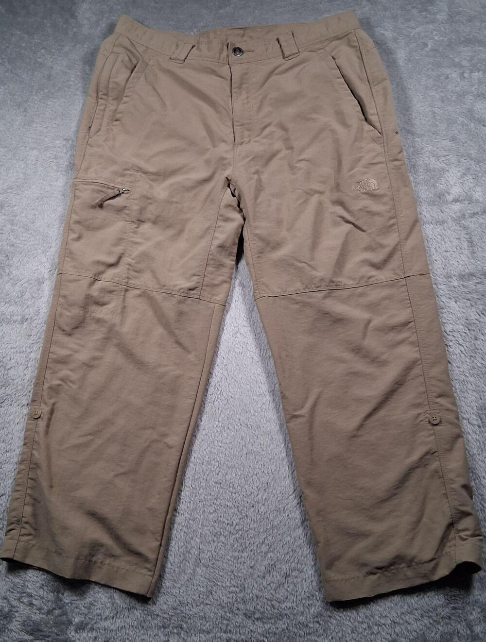 The North Face Hiking Pants Mens 34x26 Short Beige Nylon Ripstop Pocket Outdoor